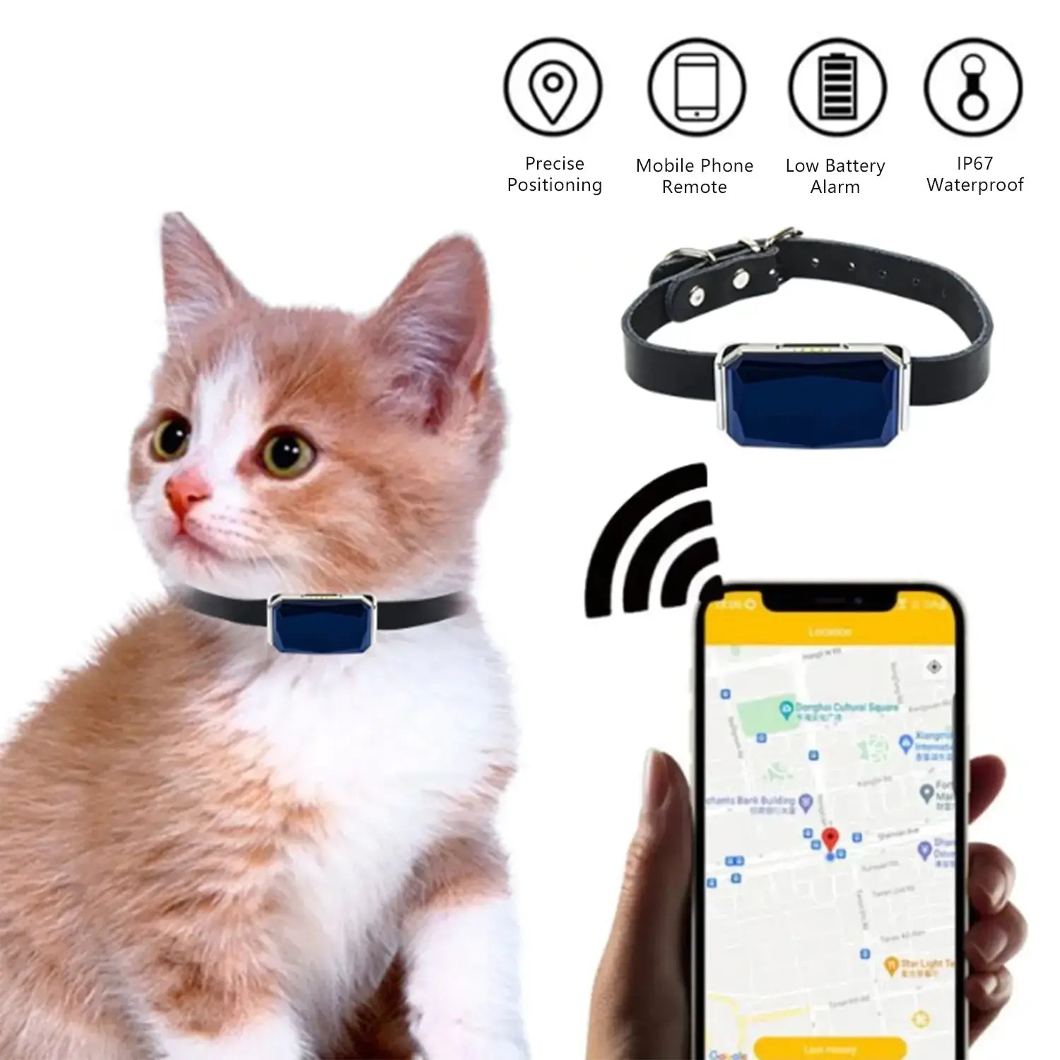 Pet Tracker Waterproof Collar Dog GPS cat GPS