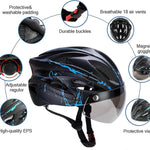 Bike Helmet with Magnetic Goggles Visor