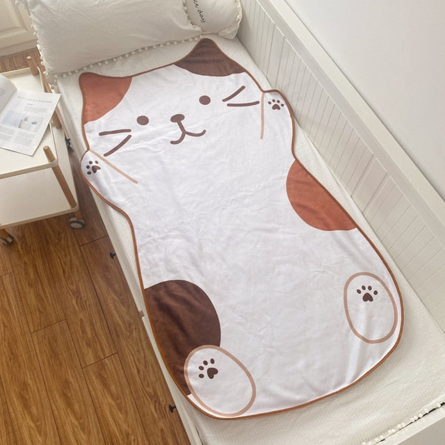 Cat Shaped Plush Flannel Blanket