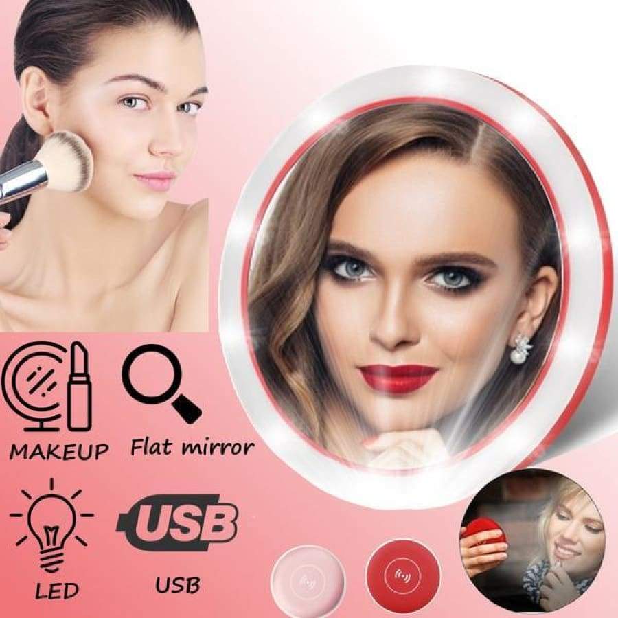 Wireless Charger with LED Makeup Mirror